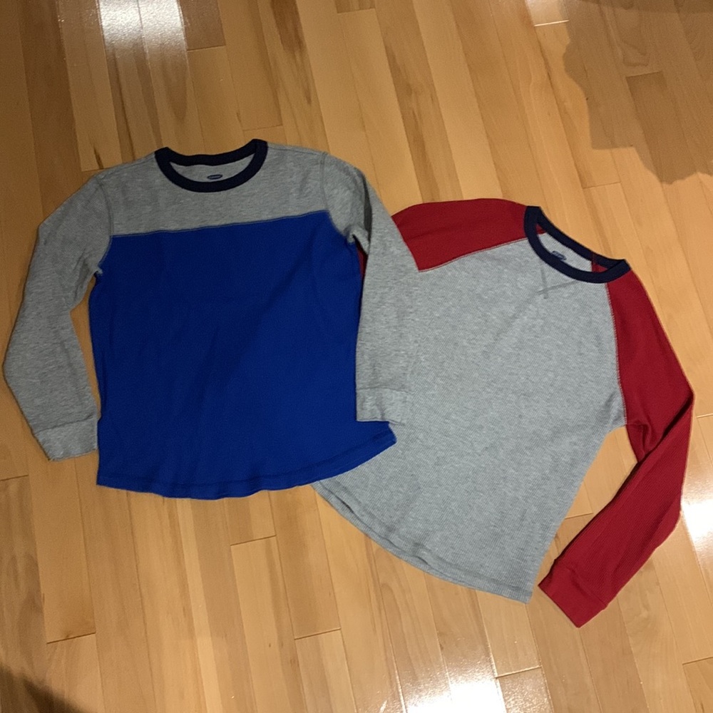 2 EUC Thermal-Knit Long Sleeve T-shirts - size L (10/12)